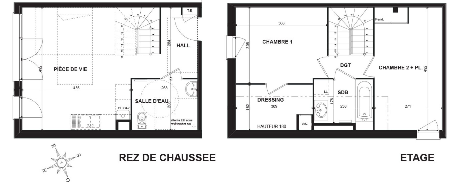 Duplex T3 de 67,79 m2 &agrave; Chens-Sur-L&eacute;man Centre