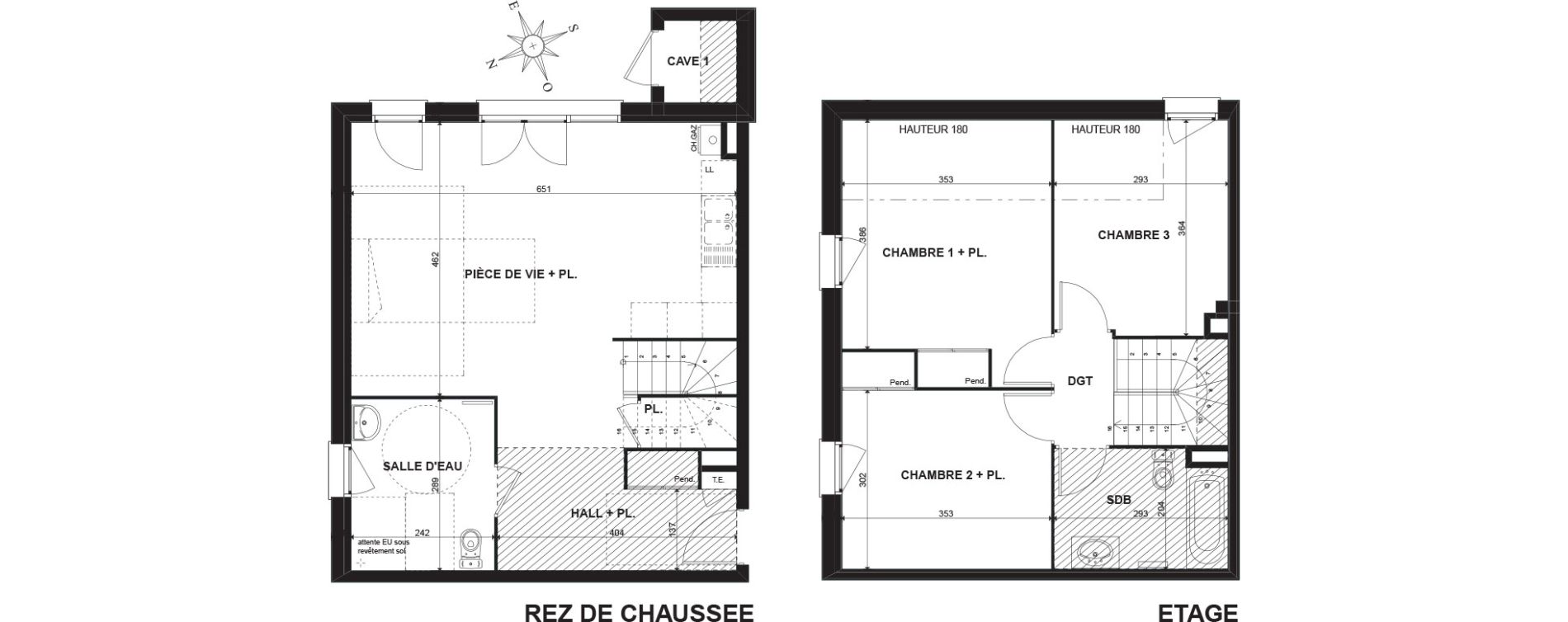 Duplex T4 de 90,23 m2 &agrave; Chens-Sur-L&eacute;man Centre