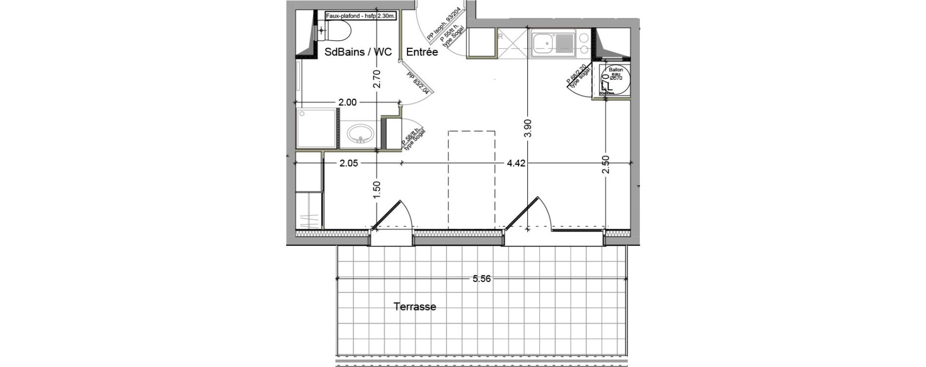 Appartement T1 de 24,99 m2 &agrave; Cluses Centre
