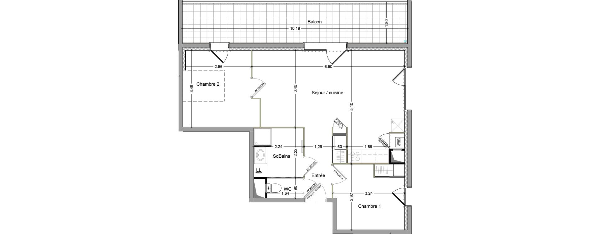 Appartement T3 de 58,86 m2 &agrave; Cluses Centre