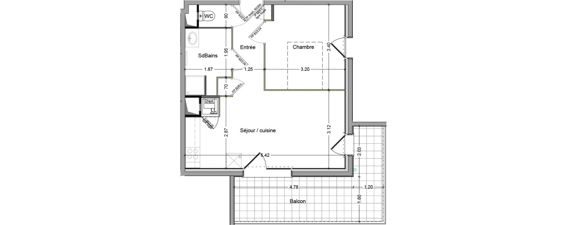 Appartement T2 de 40,10 m2 &agrave; Cluses Centre