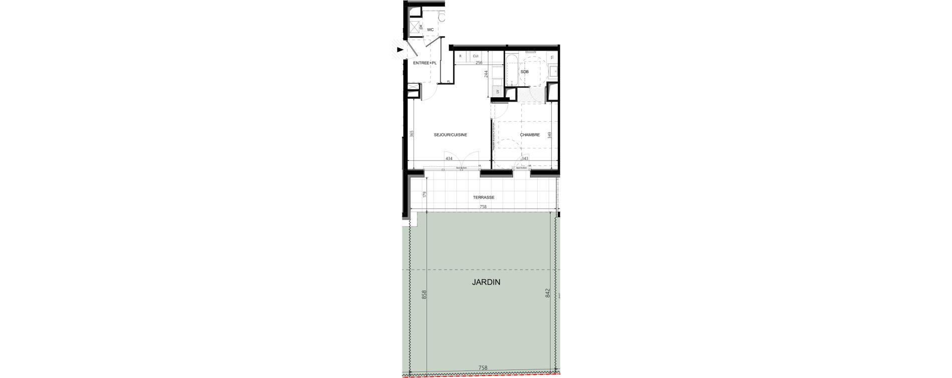 Appartement T2 de 49,53 m2 &agrave; Cluses Messy