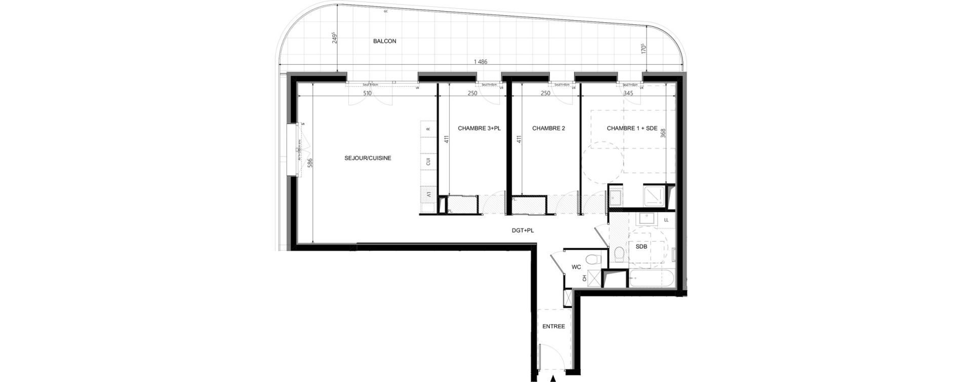 Appartement T4 de 88,71 m2 &agrave; Cluses Messy