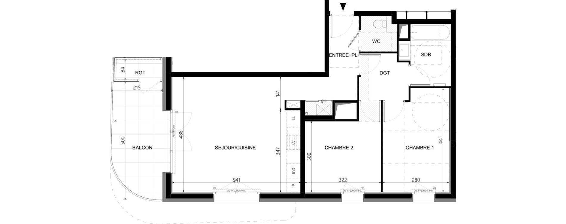 Appartement T3 de 65,50 m2 &agrave; Cluses Messy