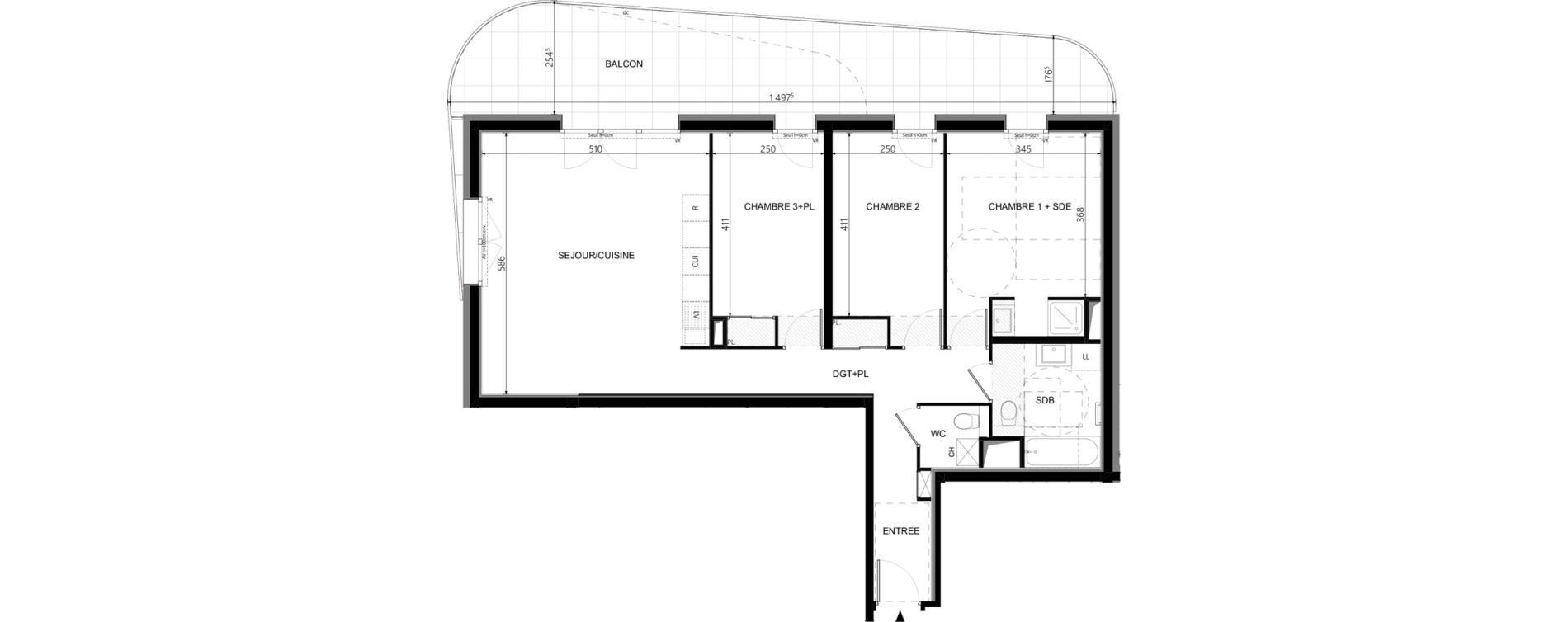 Appartement T4 de 88,71 m2 &agrave; Cluses Messy