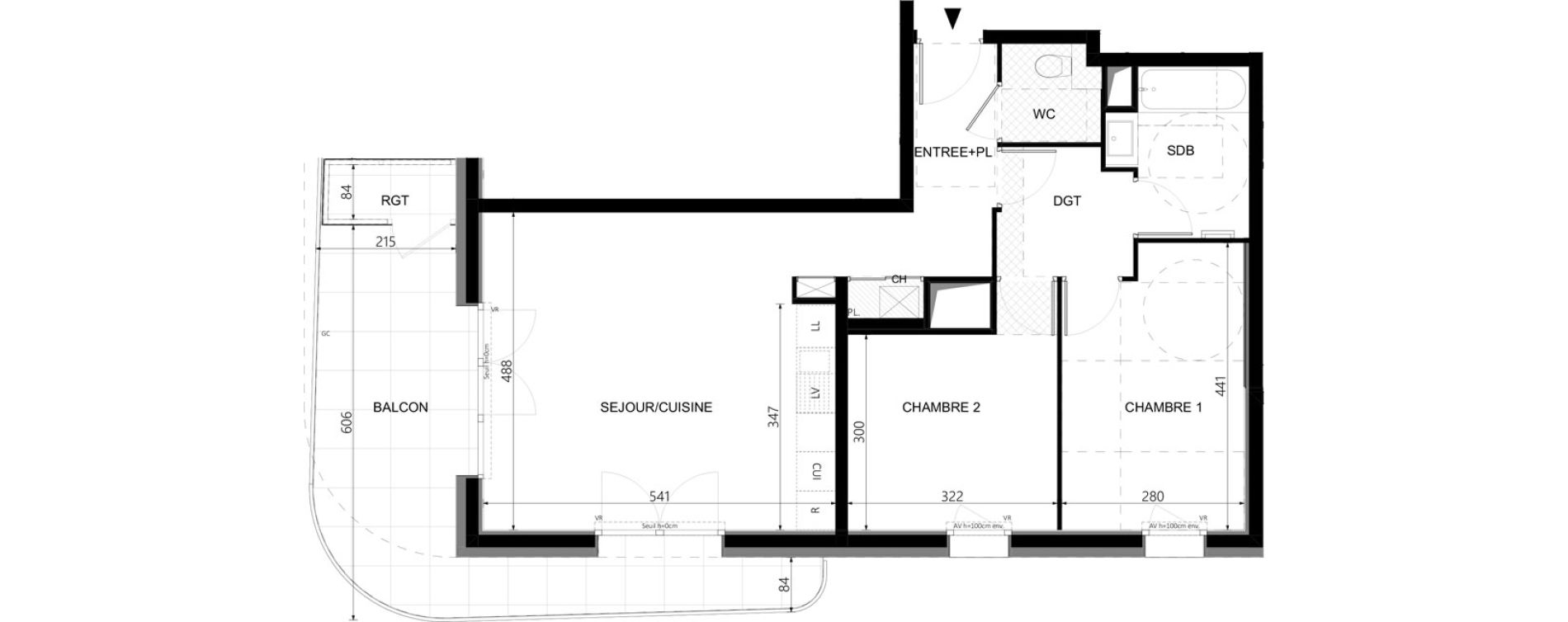 Appartement T3 de 65,65 m2 &agrave; Cluses Messy