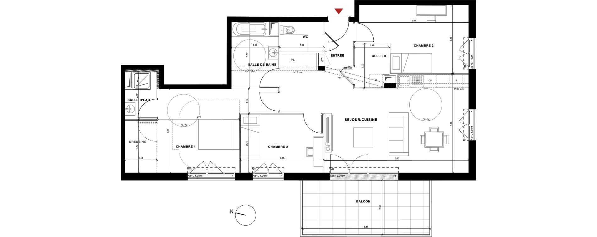 Appartement T4 de 97,11 m2 &agrave; Cluses La boquette
