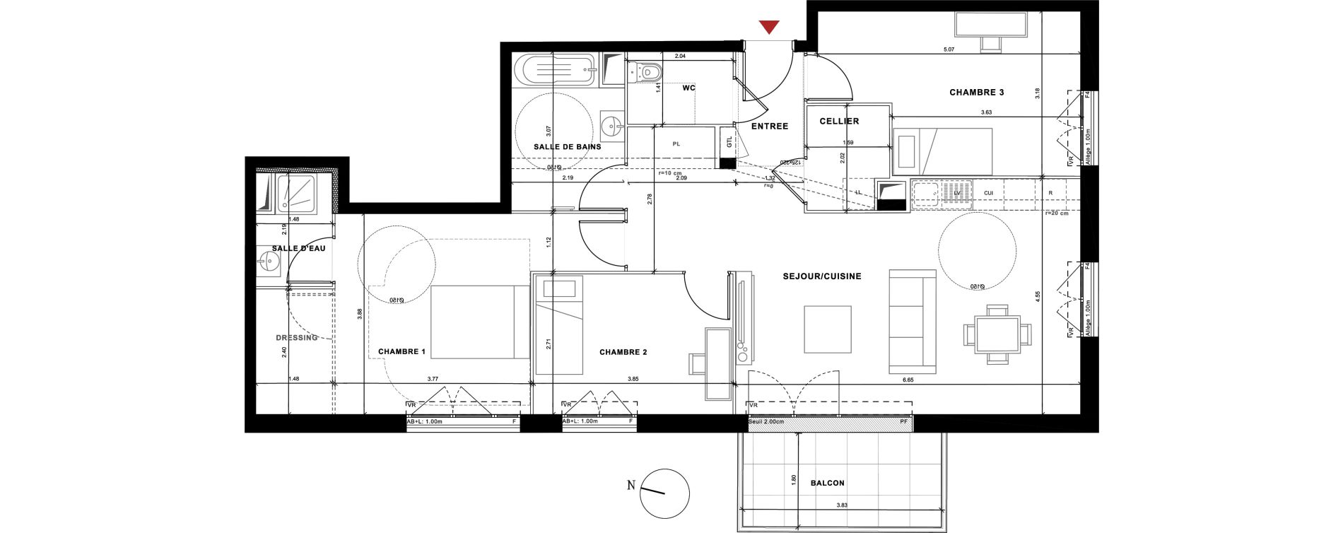 Appartement T4 de 97,11 m2 &agrave; Cluses La boquette