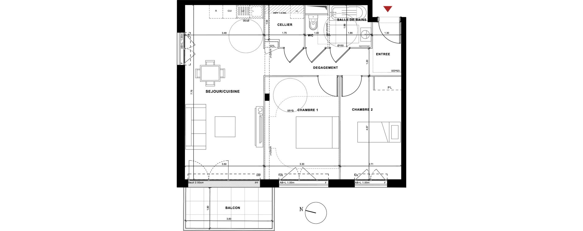 Appartement T3 de 71,12 m2 &agrave; Cluses La boquette