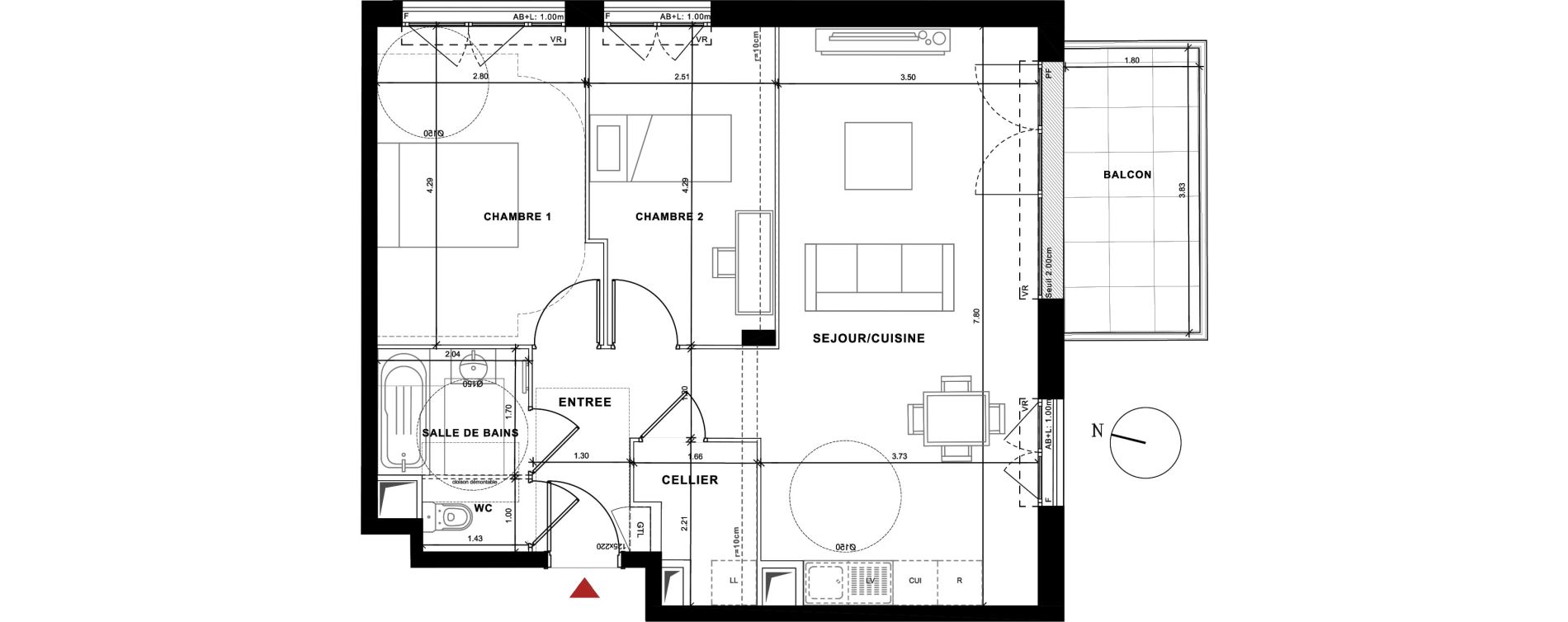 Appartement T3 de 63,90 m2 &agrave; Cluses La boquette