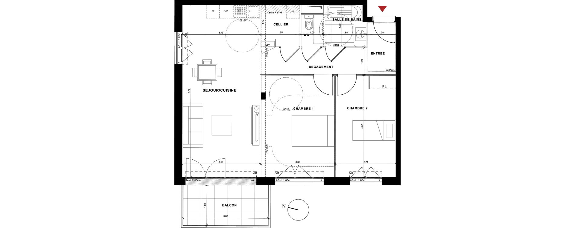 Appartement T3 de 71,12 m2 &agrave; Cluses La boquette