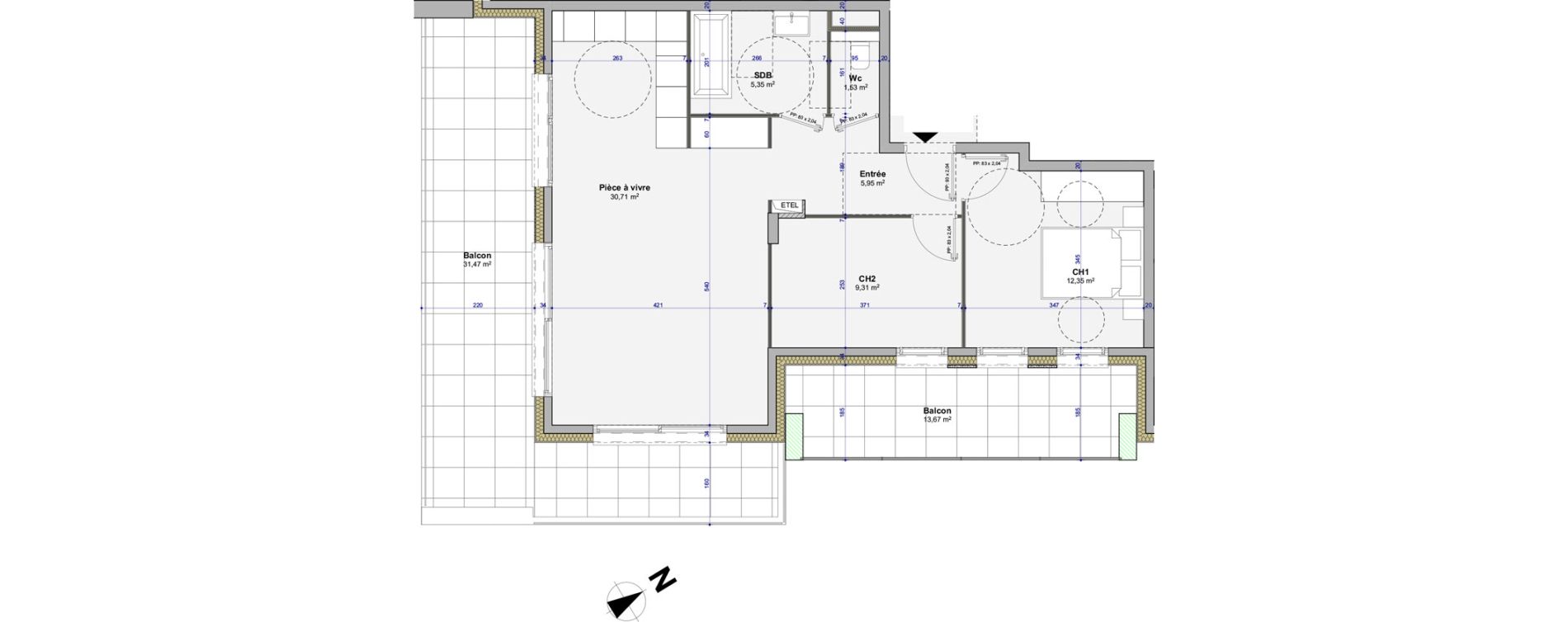 Appartement T3 de 65,20 m2 &agrave; Cluses Messy