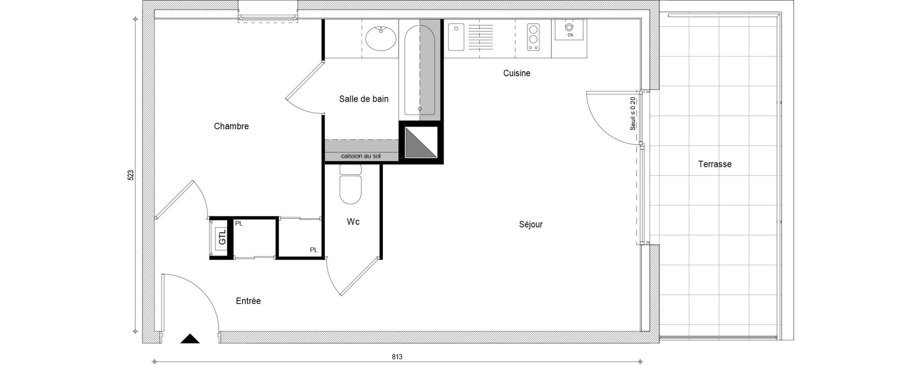 Appartement T2 de 41,06 m2 &agrave; Cluses Centre ville