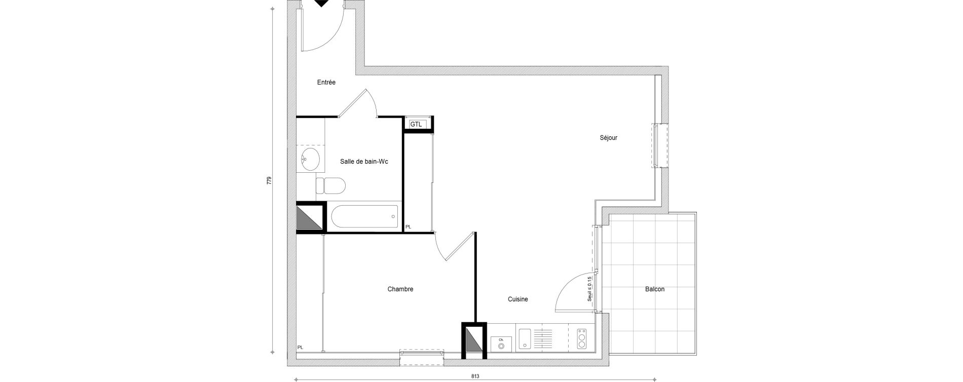 Appartement T2 de 46,78 m2 &agrave; Cluses Centre ville