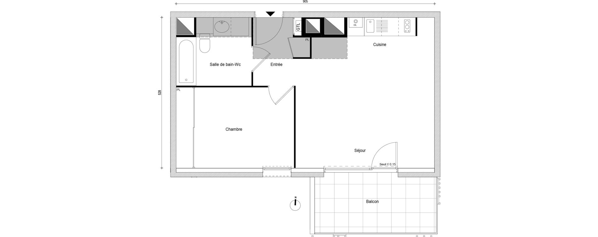 Appartement T2 de 45,40 m2 &agrave; Cluses Centre ville