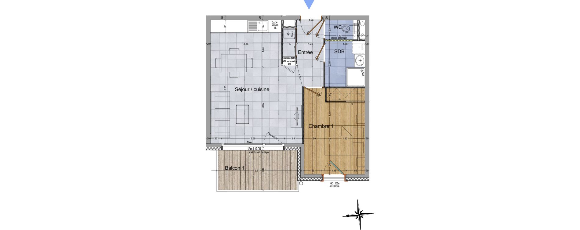 Appartement T2 de 44,85 m2 &agrave; Cluses Centre