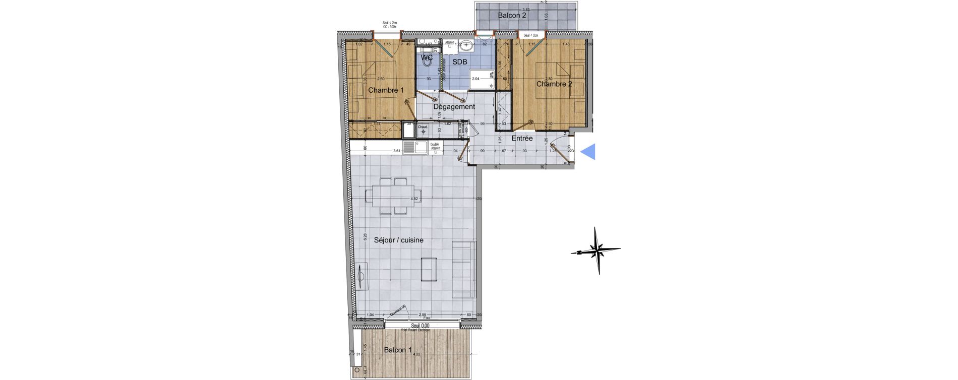 Appartement T3 de 69,11 m2 &agrave; Cluses Centre