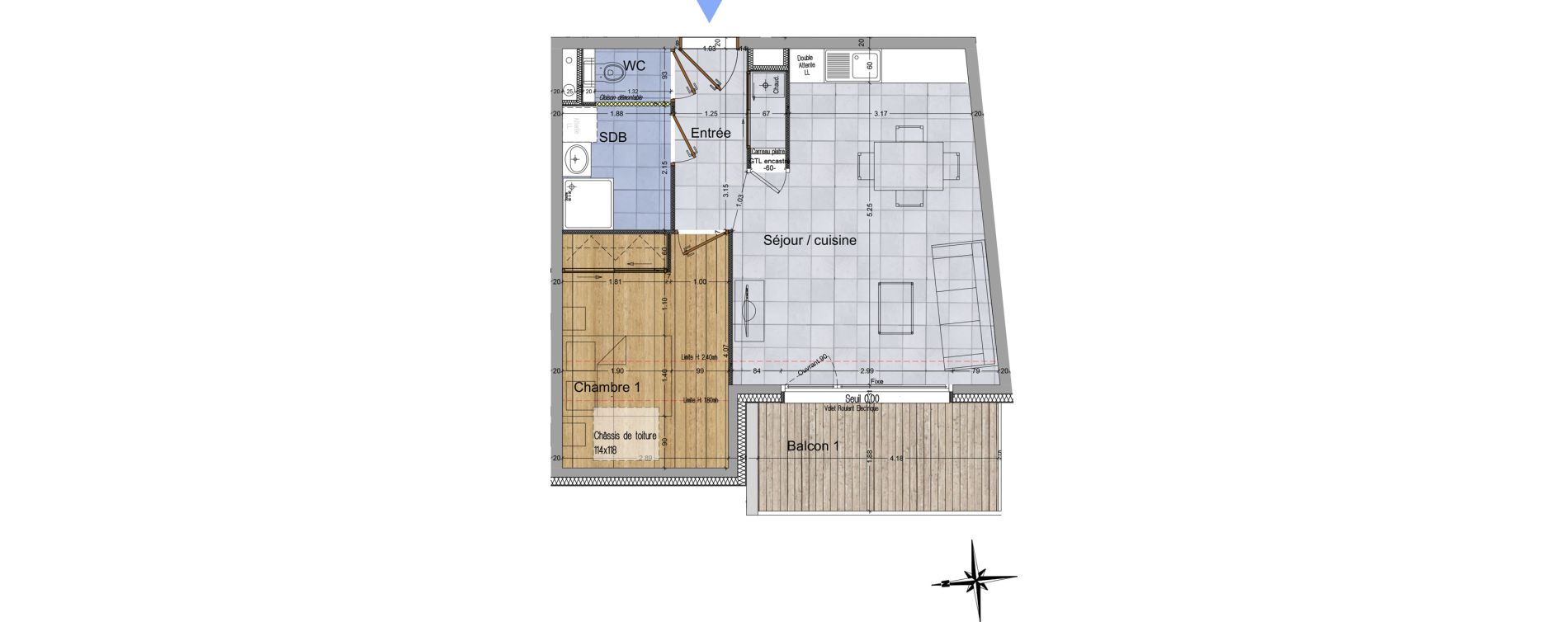 Appartement T2 de 41,74 m2 &agrave; Cluses Centre