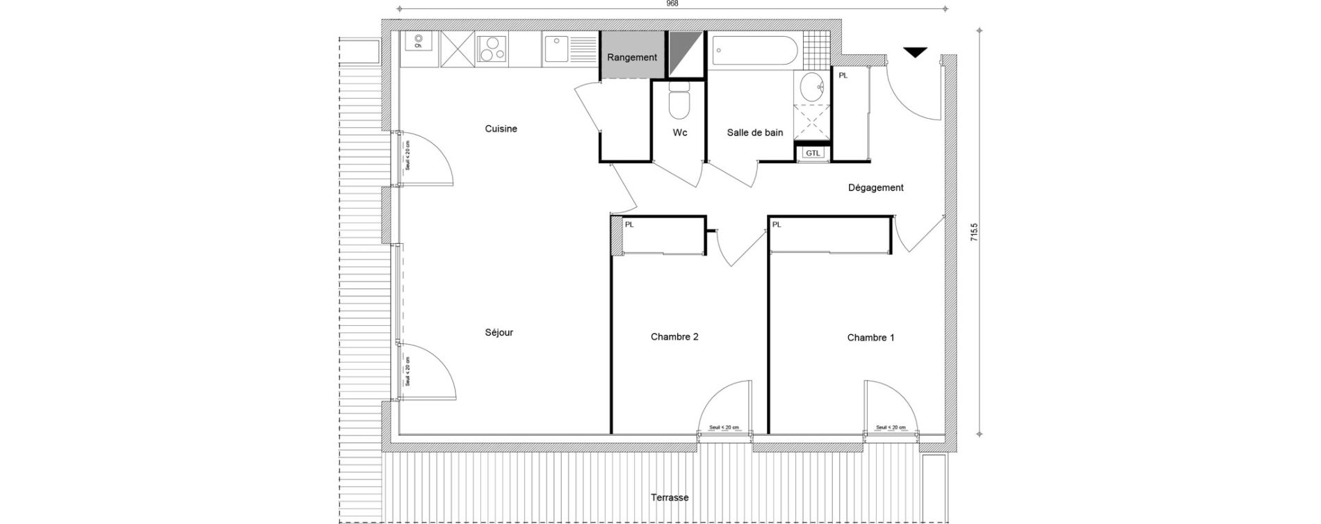Appartement T3 de 65,98 m2 &agrave; Cluses Centre