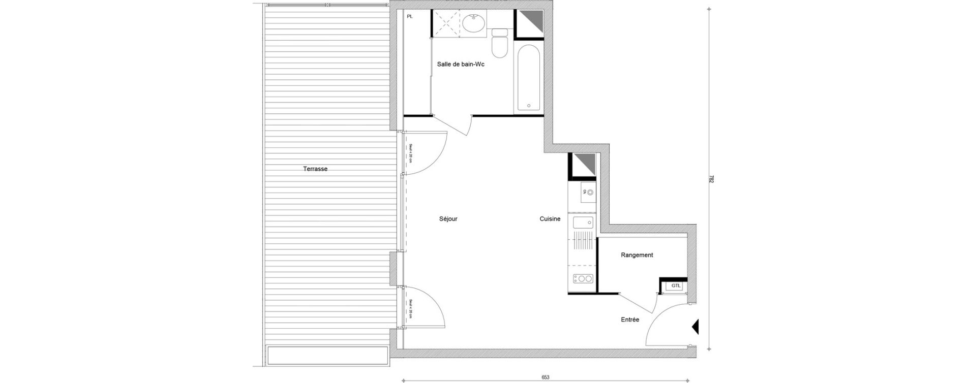 Appartement T1 bis de 34,54 m2 &agrave; Cluses Centre