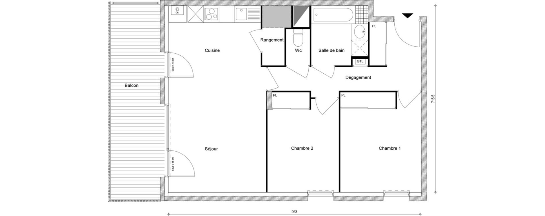 Appartement T3 de 65,58 m2 &agrave; Cluses Centre