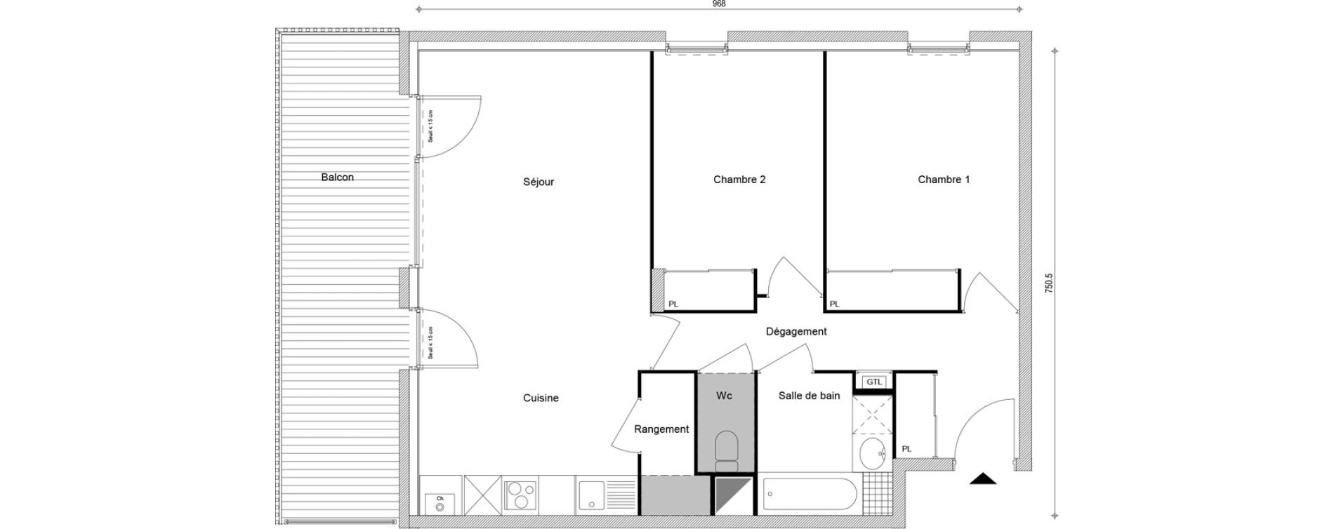 Appartement T3 de 68,46 m2 &agrave; Cluses Centre