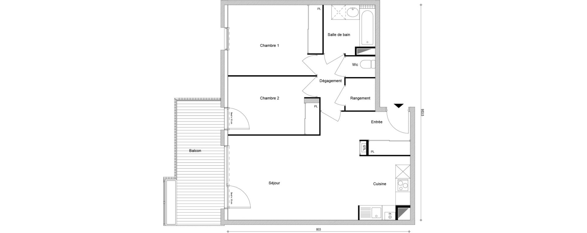 Appartement T3 de 67,22 m2 &agrave; Cluses Centre