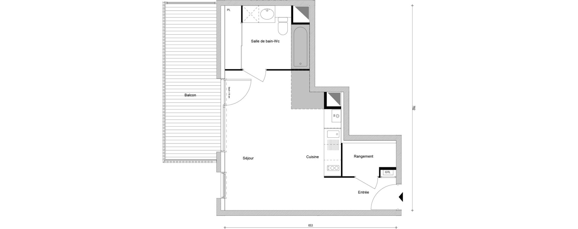 Appartement T1 bis de 34,53 m2 &agrave; Cluses Centre