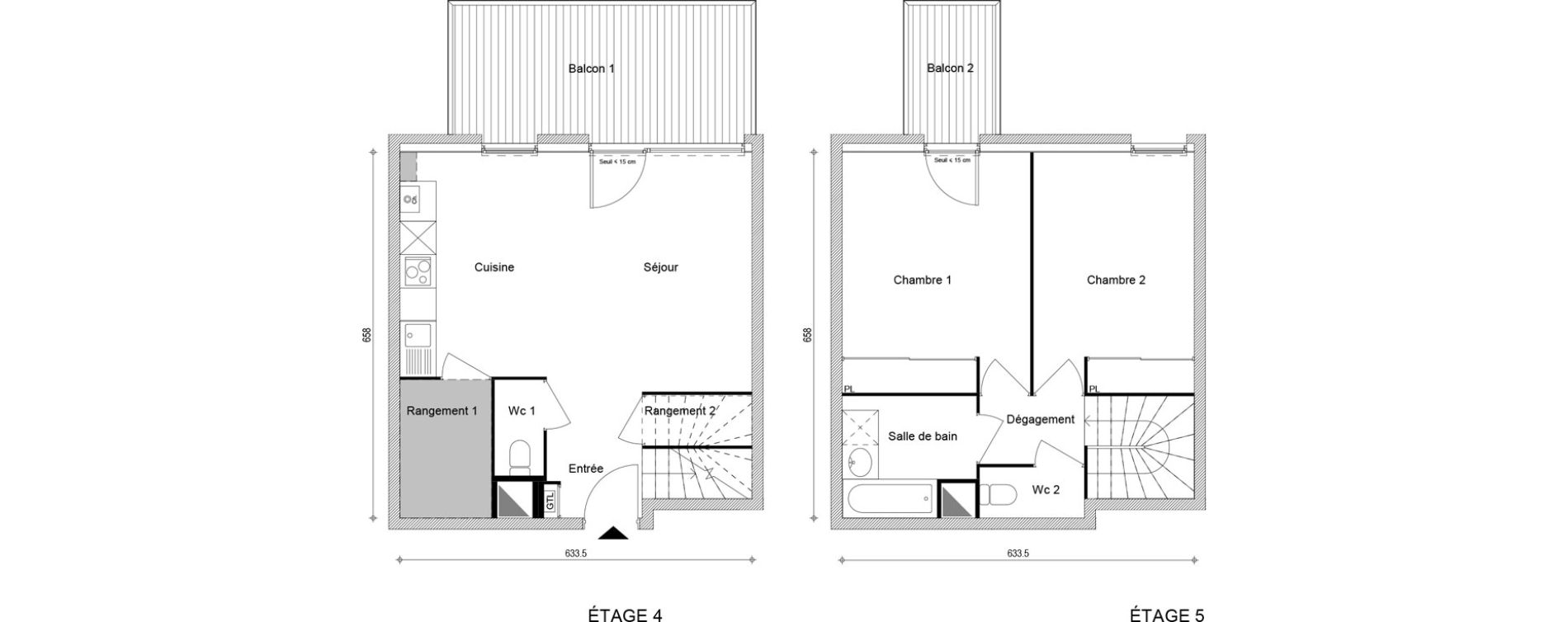 Duplex T3 de 76,47 m2 &agrave; Cluses Centre