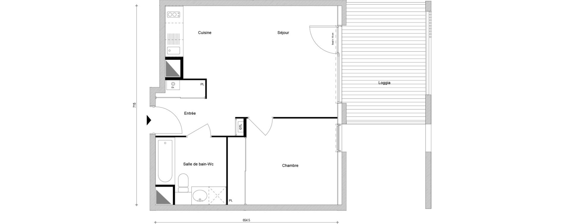 Appartement T2 de 43,86 m2 &agrave; Cluses Centre