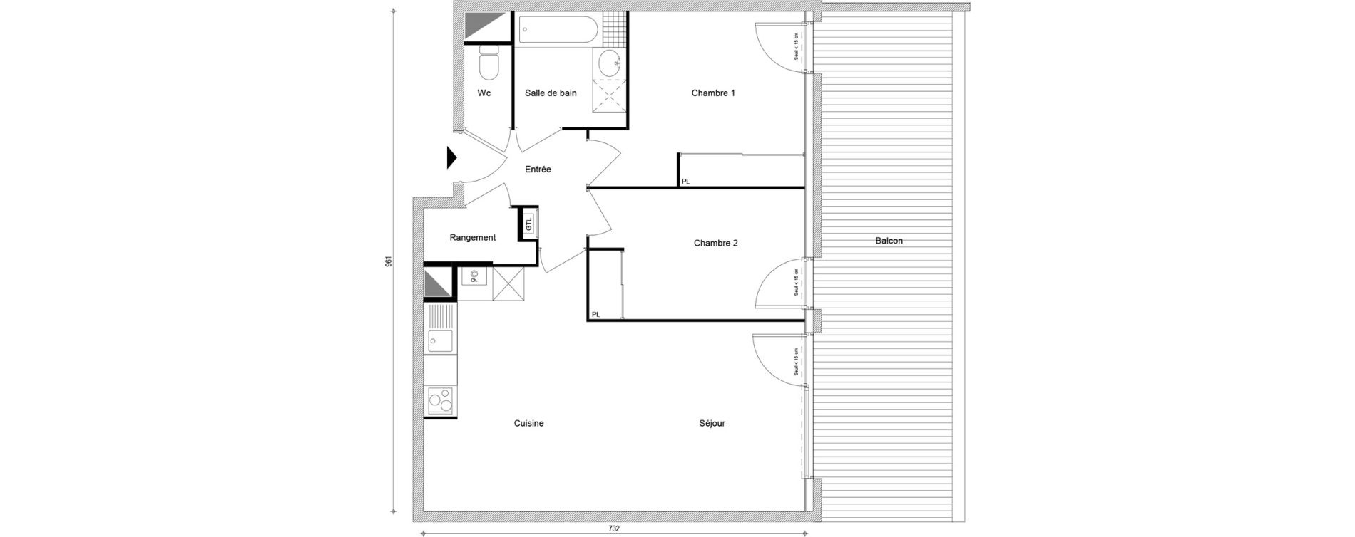 Appartement T3 de 64,73 m2 &agrave; Cluses Centre