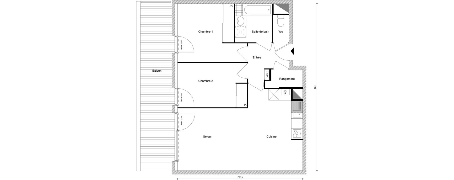 Appartement T3 de 63,38 m2 &agrave; Cluses Centre