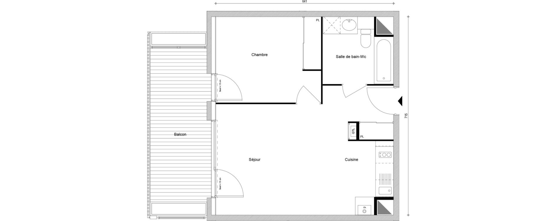 Appartement T2 de 44,03 m2 &agrave; Cluses Centre