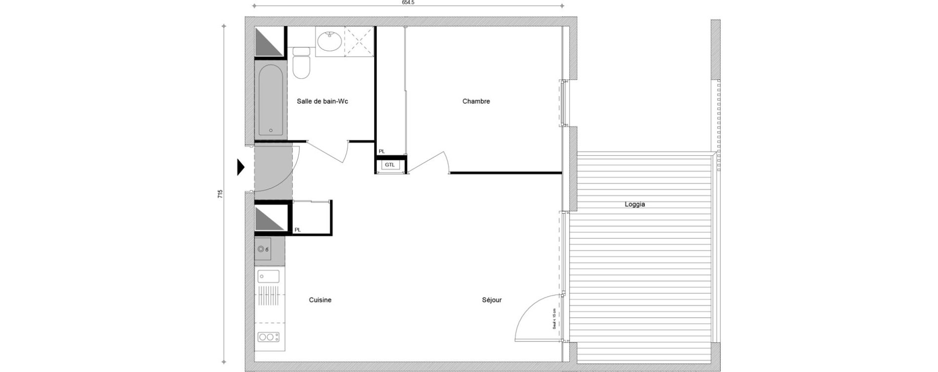 Appartement T2 de 44,88 m2 &agrave; Cluses Centre