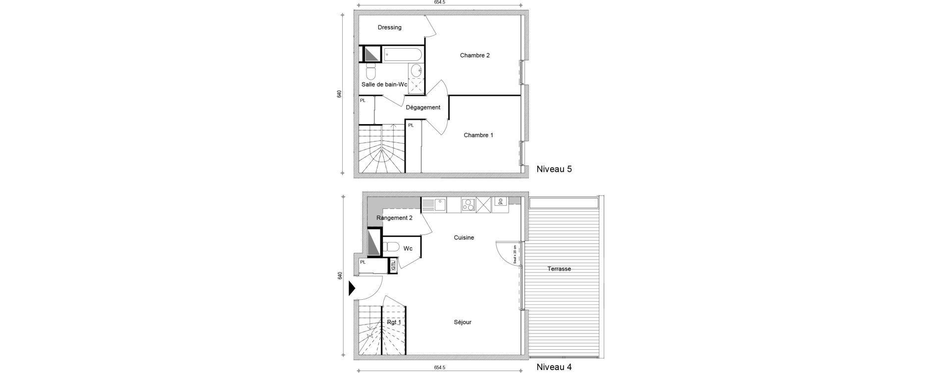 Duplex T3 de 73,47 m2 &agrave; Cluses Centre
