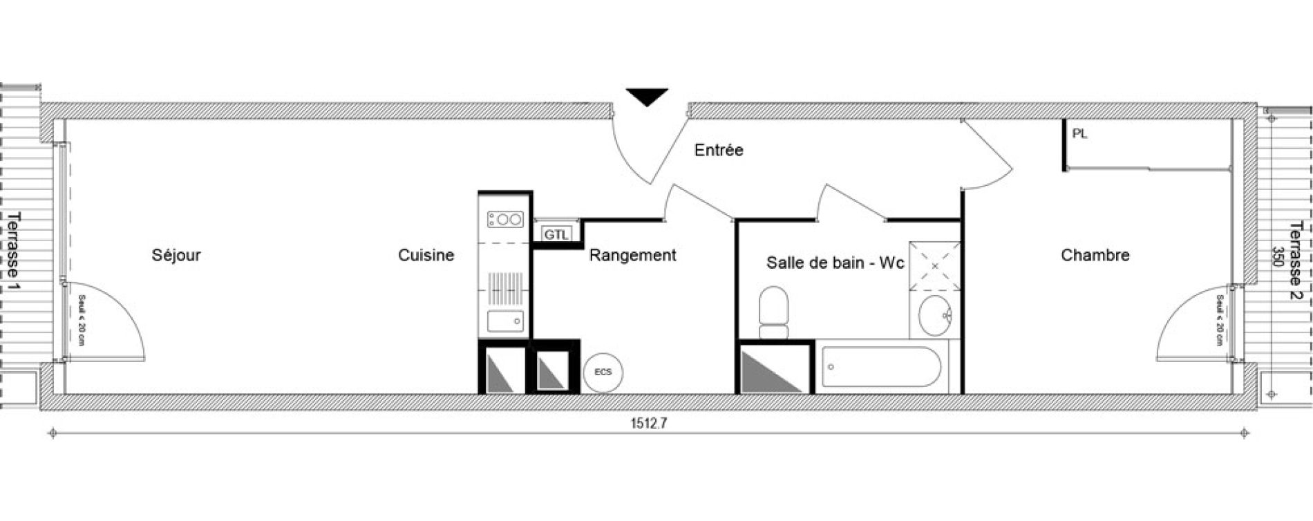 Appartement T2 de 49,29 m2 &agrave; Cluses Centre