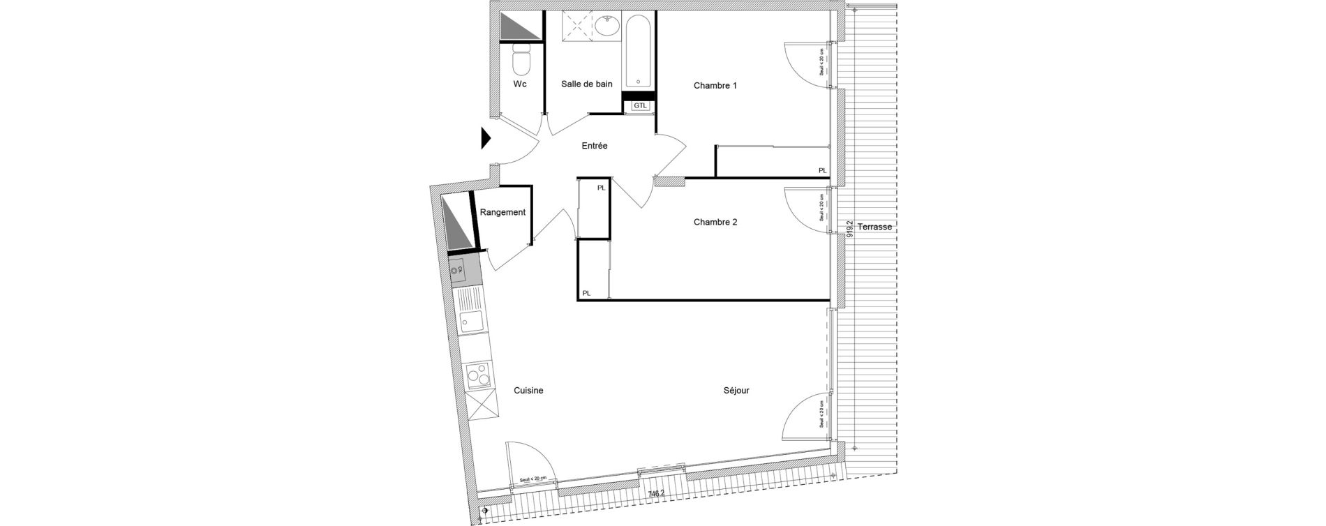 Appartement T3 de 68,78 m2 &agrave; Cluses Centre