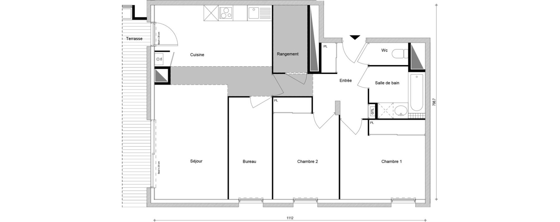 Appartement T3 bis de 77,31 m2 &agrave; Cluses Centre