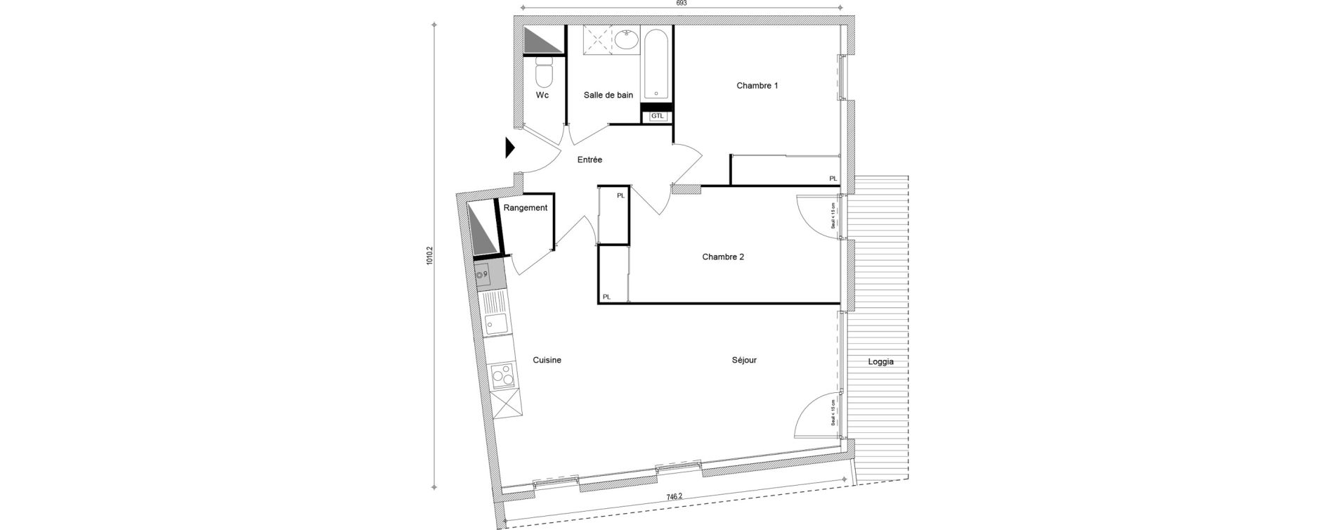 Appartement T3 de 68,78 m2 &agrave; Cluses Centre
