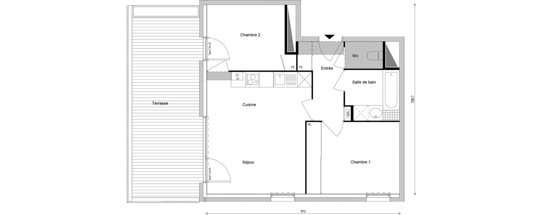 Appartement T3 de 55,01 m2 &agrave; Cluses Centre
