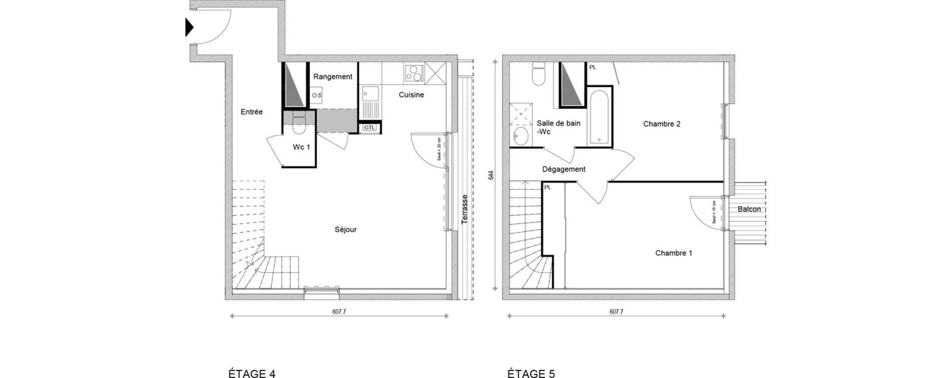 Duplex T3 de 72,30 m2 &agrave; Cluses Centre