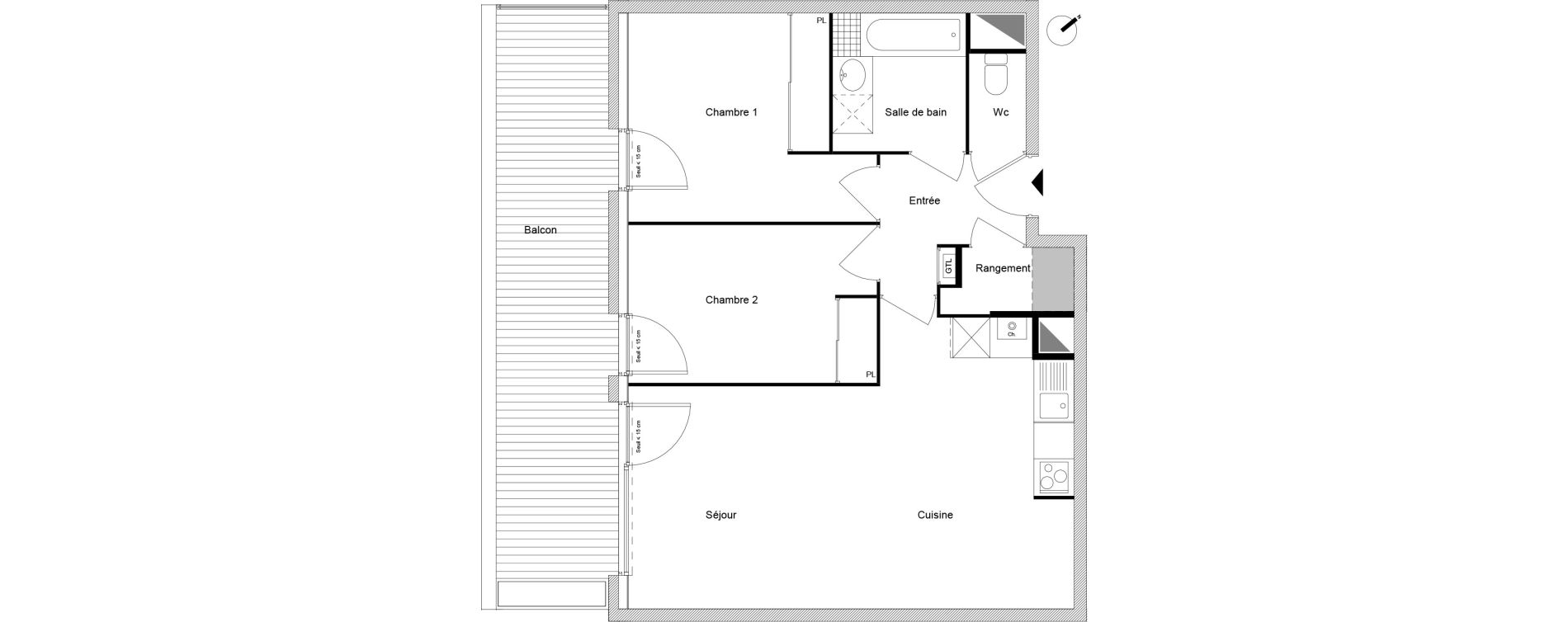 Appartement T3 de 63,43 m2 &agrave; Cluses Centre