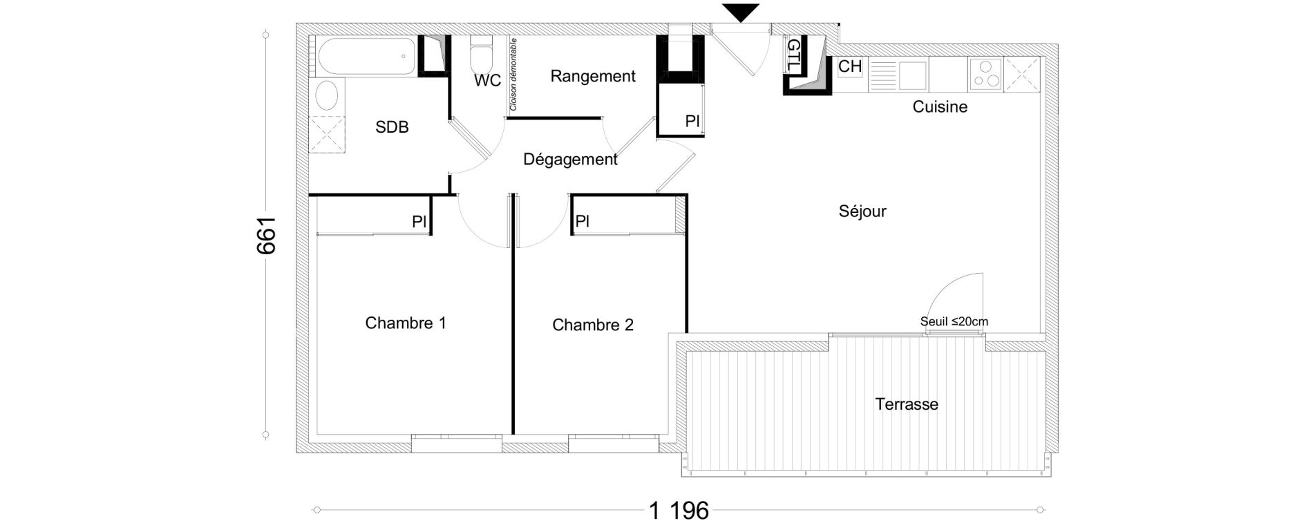 Appartement T3 de 64,81 m2 &agrave; Cluses Centre