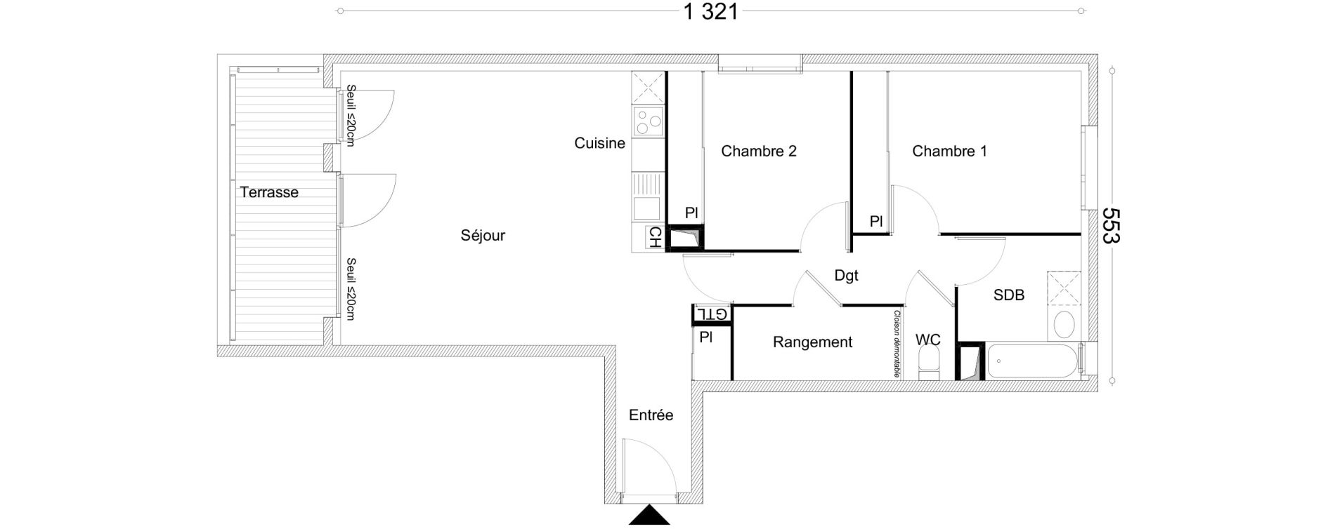 Appartement T3 de 70,65 m2 &agrave; Cluses Centre