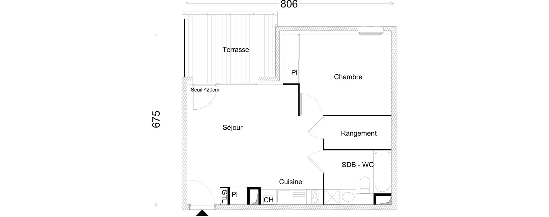 Appartement T2 de 45,27 m2 &agrave; Cluses Centre