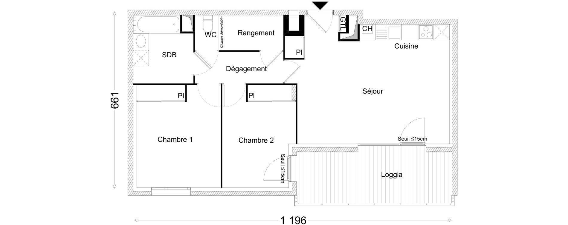Appartement T3 de 64,81 m2 &agrave; Cluses Centre