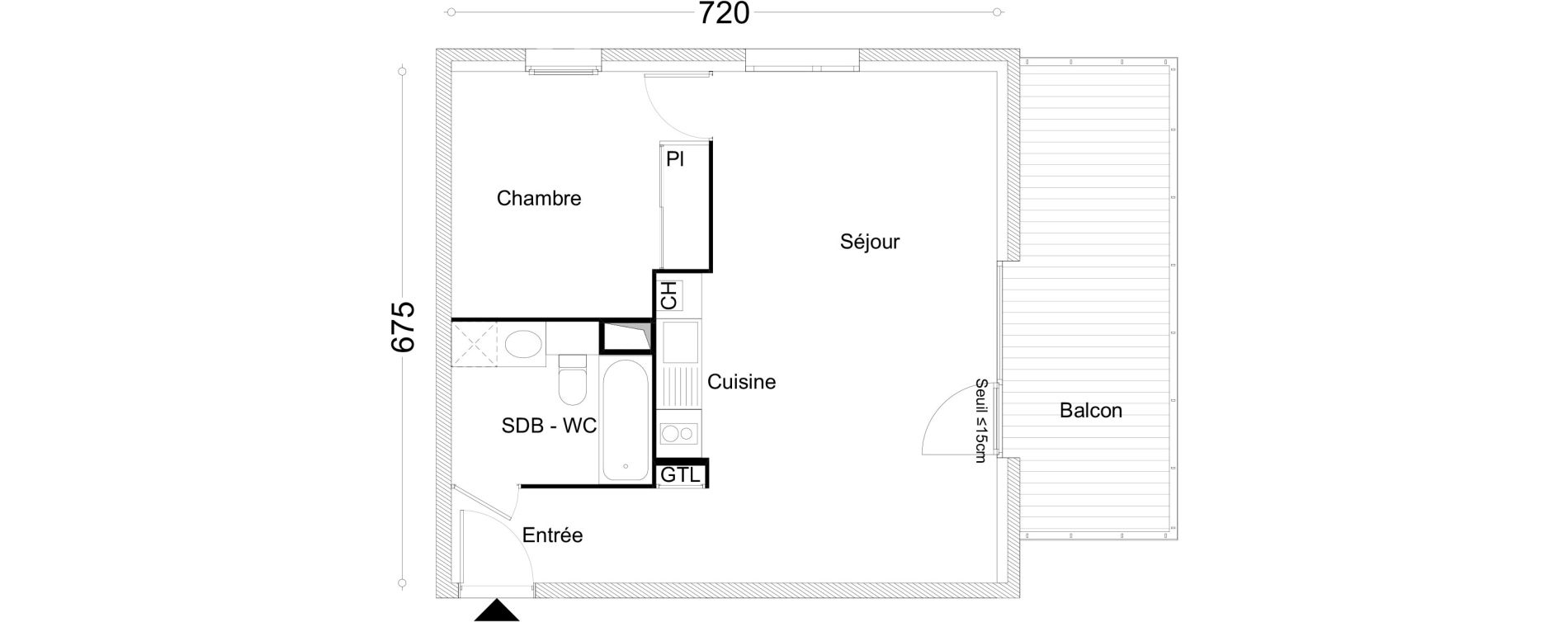 Appartement T2 de 47,40 m2 &agrave; Cluses Centre