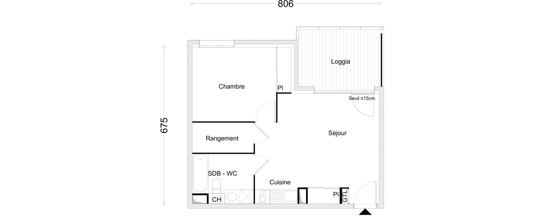 Appartement T2 de 45,35 m2 &agrave; Cluses Centre