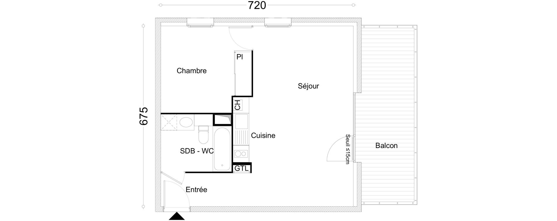 Appartement T2 de 47,40 m2 &agrave; Cluses Centre