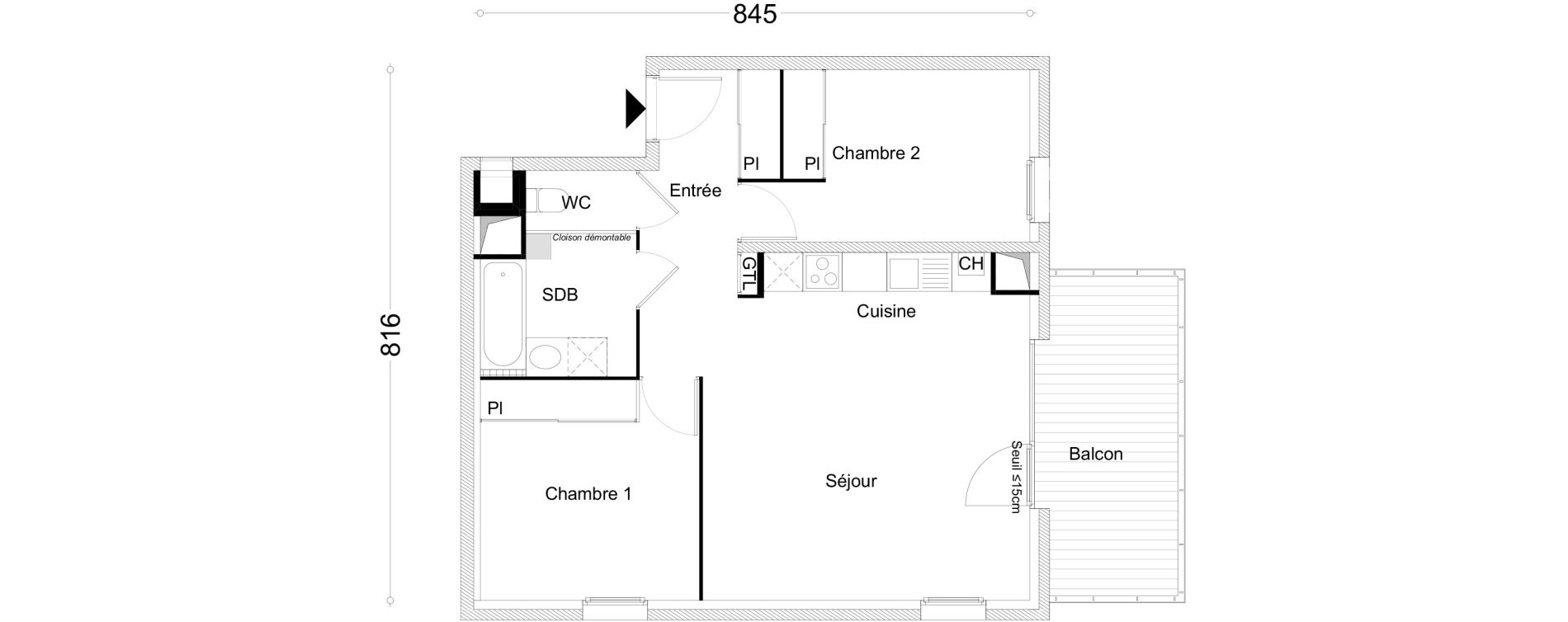 Appartement T3 de 61,54 m2 &agrave; Cluses Centre